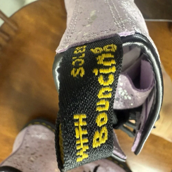 Dr Martens 1460 Boots Womens 5 Lilac Metallic Splatter Moto Streetwear Shoes Y2K - Picture 8 of 11